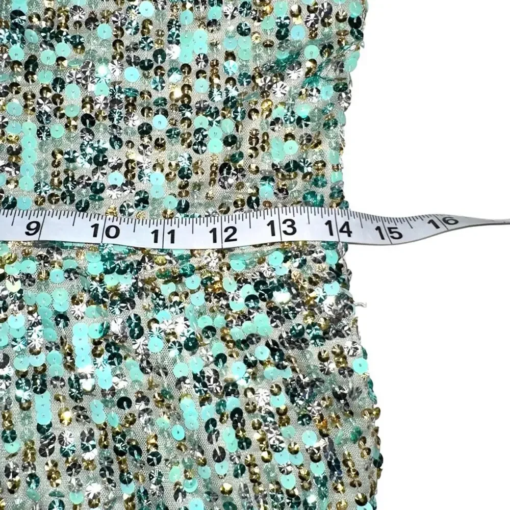 NWOT Mac Duggal Sequin Sleeveless Gown sz 6 in Sage 10702